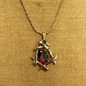 3 for $30 Sarah Coventry Designer Fashion Jewelry Necklace Charm Inlaid Gemstone